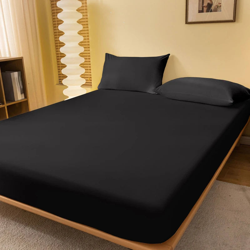 Purple solid color matte bed sheet for bedroom, single piece bedding cover from BACKUPMYFILESNOW.COM®, excluding pillowcases.
