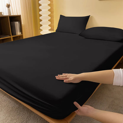 Purple solid color matte bed sheet by BACKUPMYFILESNOW.COM® for bedroom bedding, 200x220cm, excludes pillowcases.