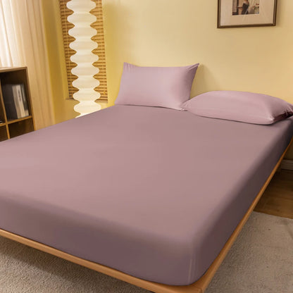 Purple solid color matte bed sheet from BACKUPMYFILESNOW.COM®, 200x220cm, for bedroom bedding, excluding pillowcases.