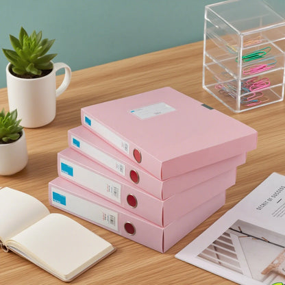 Purple 4-piece set of A4 file boxes for office desk storage, large-capacity contract folder storage, and document organization.