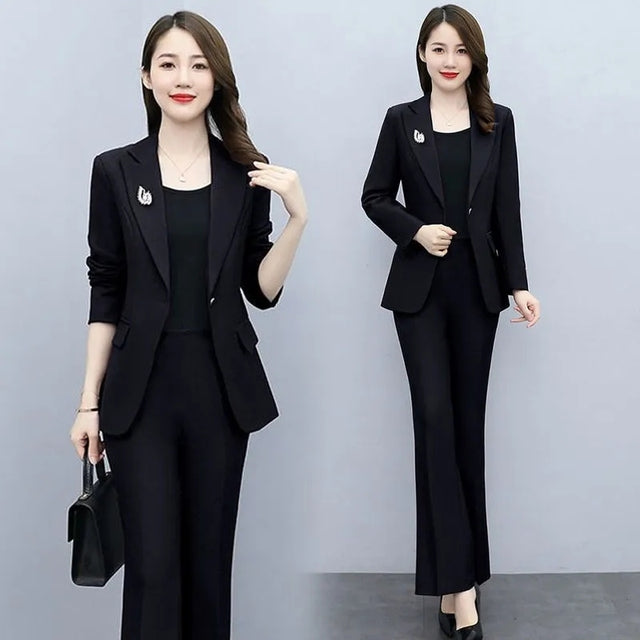 Elegant women's office suit in purple, size 4XL, designed for professional work attire, featuring a tailored blazer and matching pants.