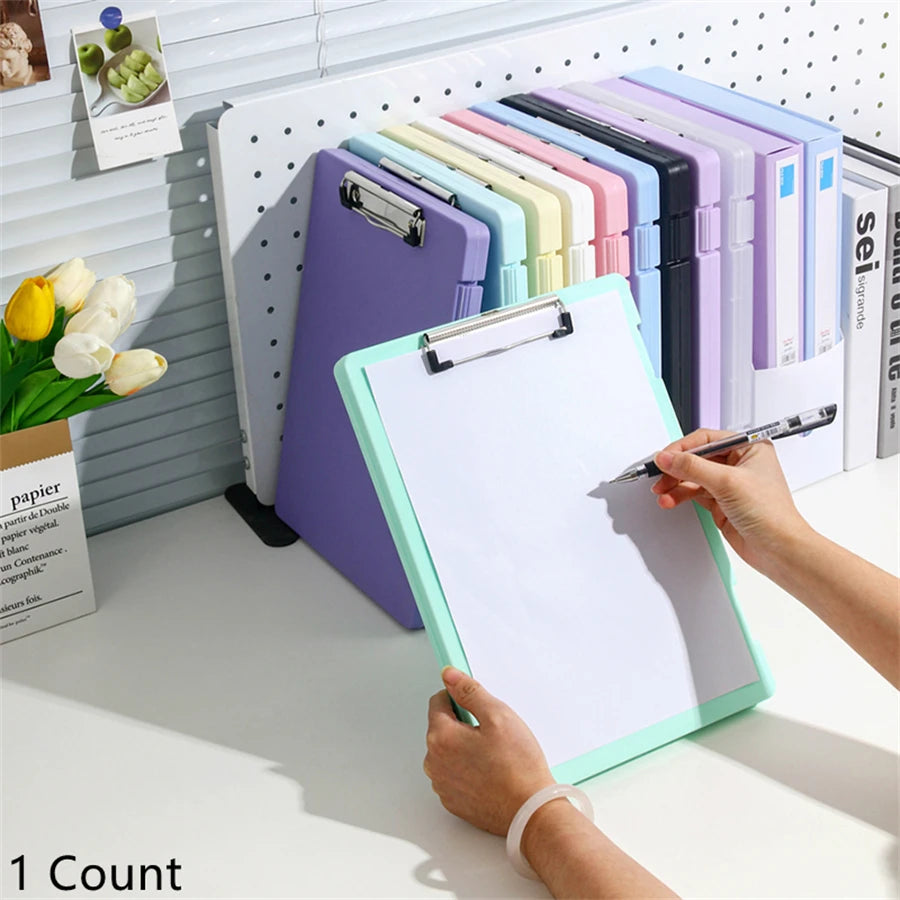 Purple A4 multi-functional file folder by BackupMyFilesNow.com, desktop organizer for test papers, documents, and office storage.