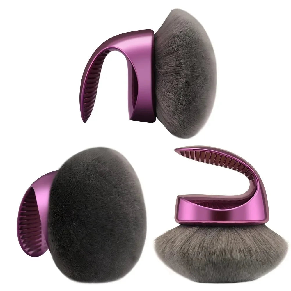 Purple Beauty Blend & Blur Body Kabuki Brush with vegan bristles for self-tanner and foundation blending, professional applicator.
