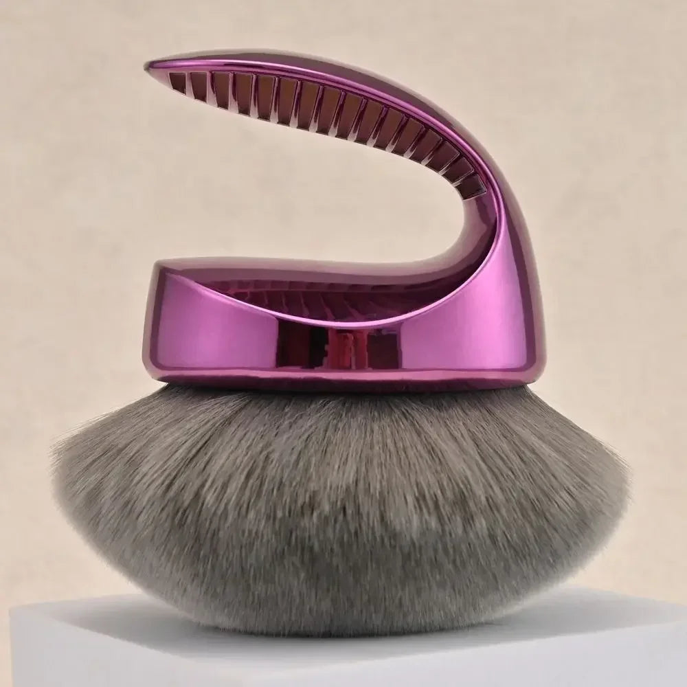 Purple Beauty Blend & Blur Body Kabuki Brush with extra-large vegan bristles for self-tanning, foundation, and professional blending.