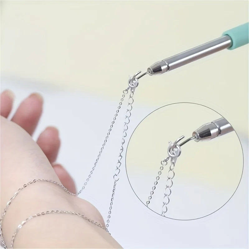 Purple Help Wear Bracelet Tool for jewelry fastening, unfastening, and clasp handling, ideal for craft and jewelry repair.