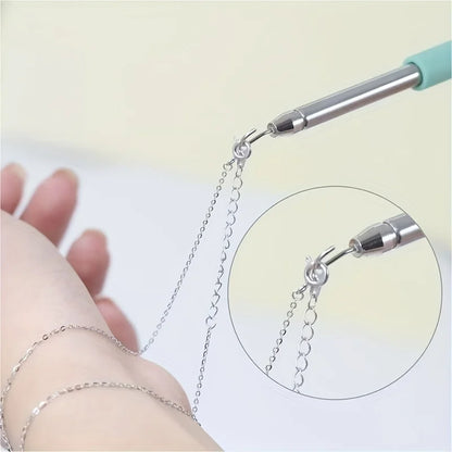 Purple Help Wear Bracelet Tool for jewelry fastening, unfastening, and clasp handling, ideal for craft and jewelry repair.