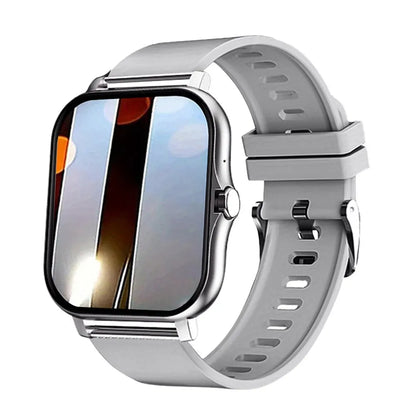 Purple BackupMyFilesNow smart watch for Android phones with 1.44-inch color touch screen, Bluetooth calling, and magnetic charging.