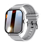 Purple BackupMyFilesNow.com Android smartwatch with 1.44-inch color full-touch screen, Bluetooth call, and magnetic charging.