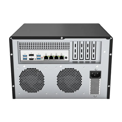 BKHD Q670 NAS Server with 8 bays, Intel i5/i7, 4 LAN ports, 2.5G Ethernet, RAID support, network storage, and soft routing features.