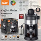 Compact semi-automatic Italian coffee machine for home by BACKUPMYFILESNOW.COM® with stainless steel finish and brewing components.