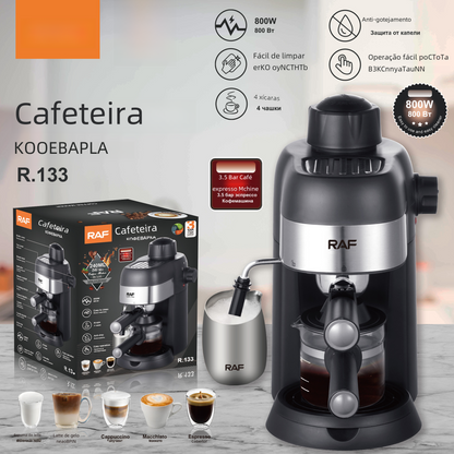 Compact semi-automatic Italian coffee machine from BACKUPMYFILESNOW.COM® with sleek design, perfect for home brewing.