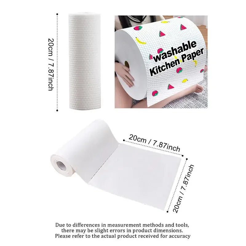 BackupMyFilesNow.com® washable kitchen paper towels, 400pcs, dual-purpose dry and wet cleaning cloths for dishwashing and cleaning.