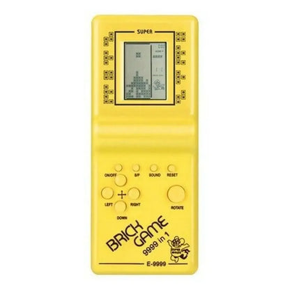 Colorful classic handheld game machine for kids with brick game, music playback, and retro gaming features.