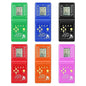 Classic handheld brick game machine for kids by BackupMyFilesNow.com, featuring colorful design, game controls, and music playback.