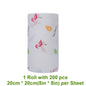 BackUpMyFilesNow washable kitchen paper roll with 200 reusable cloth sheets, colorful multi-style lazy wiping towels, 8x8 inches.