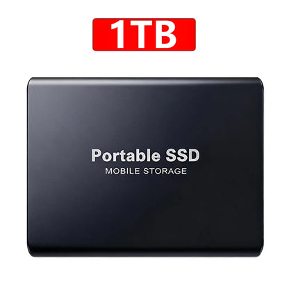 Red 2TB portable SSD external hard drive with USB 3.1 for laptops, PC, and Mac, featuring high-speed solid state storage.
