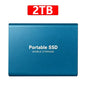Red 2TB portable SSD external hard drive with USB 3.1 for laptops, PC, and Mac, featuring high-speed solid state storage.