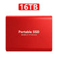 Red 2TB portable external SSD by BACKUPMYFILESNOW.COM®, high-speed 128TB solid state drive with USB 3.1 for laptops, PC, and Mac.