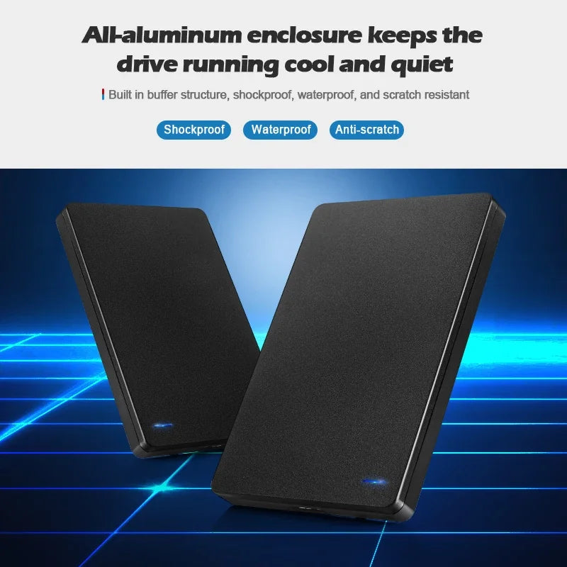 Red BackupMyFilesNow.com portable external hard drive in 500GB capacity, USB 3.0, compatible with PC, MacBook, PS4, and PS5.