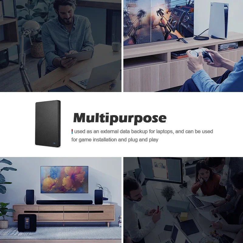 BackupMyFilesNow 500GB portable external hard drive with USB 3.0, 2.5-inch HDD for PC, MacBook, PS4, and PS5.