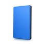 Red BackupMyFilesNow portable external hard drive with 500GB capacity, USB 3.0, compatible with PC, MacBook, PS4, and PS5.