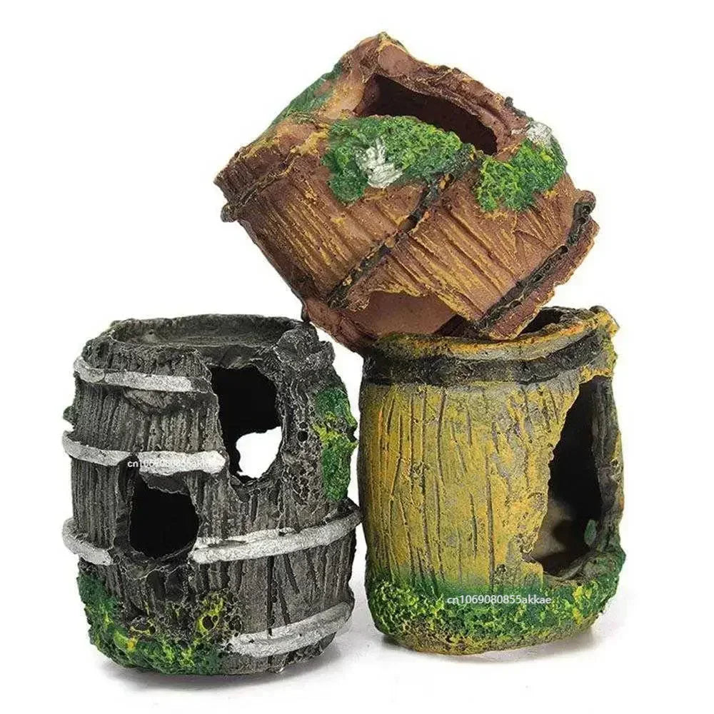 Artificial antique-style resin fish tank landscaping decoration with glass aquarium accessory for aquarium decor.
