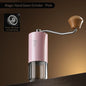 Bincoo Visual Manual Coffee Bean Grinder with stainless steel burrs, portable crank handle, ideal for fresh coffee brewing.