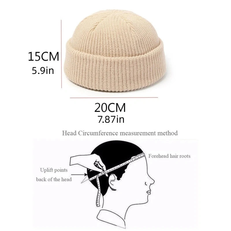 Red knitted beanie hat for men and women, wool fashion skullie cap, warm and trendy for autumn and winter.
