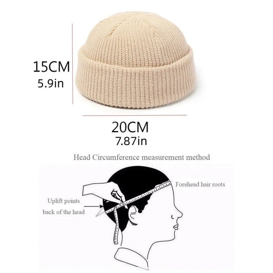 Red knitted beanie hat for men and women, wool fashion skullie cap, warm and trendy for autumn and winter.