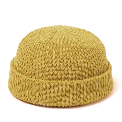 Red knitted wool beanie for men and women, simple warm skullie cap, stylish autumn winter fashion by BACKUPMYFILESNOW.COM®
