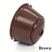 Red reusable coffee capsule filter for coffee machine, single piece, compatible with various espresso makers.
