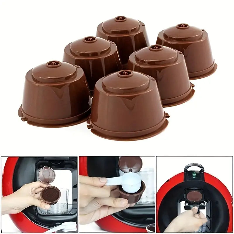 Red reusable coffee capsule filter for coffee machine, compatible with espresso makers, by BackupMyFilesNow.com.
