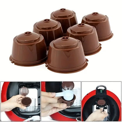 Red reusable coffee capsule filter for coffee machine, compatible with espresso makers, by BackupMyFilesNow.com.
