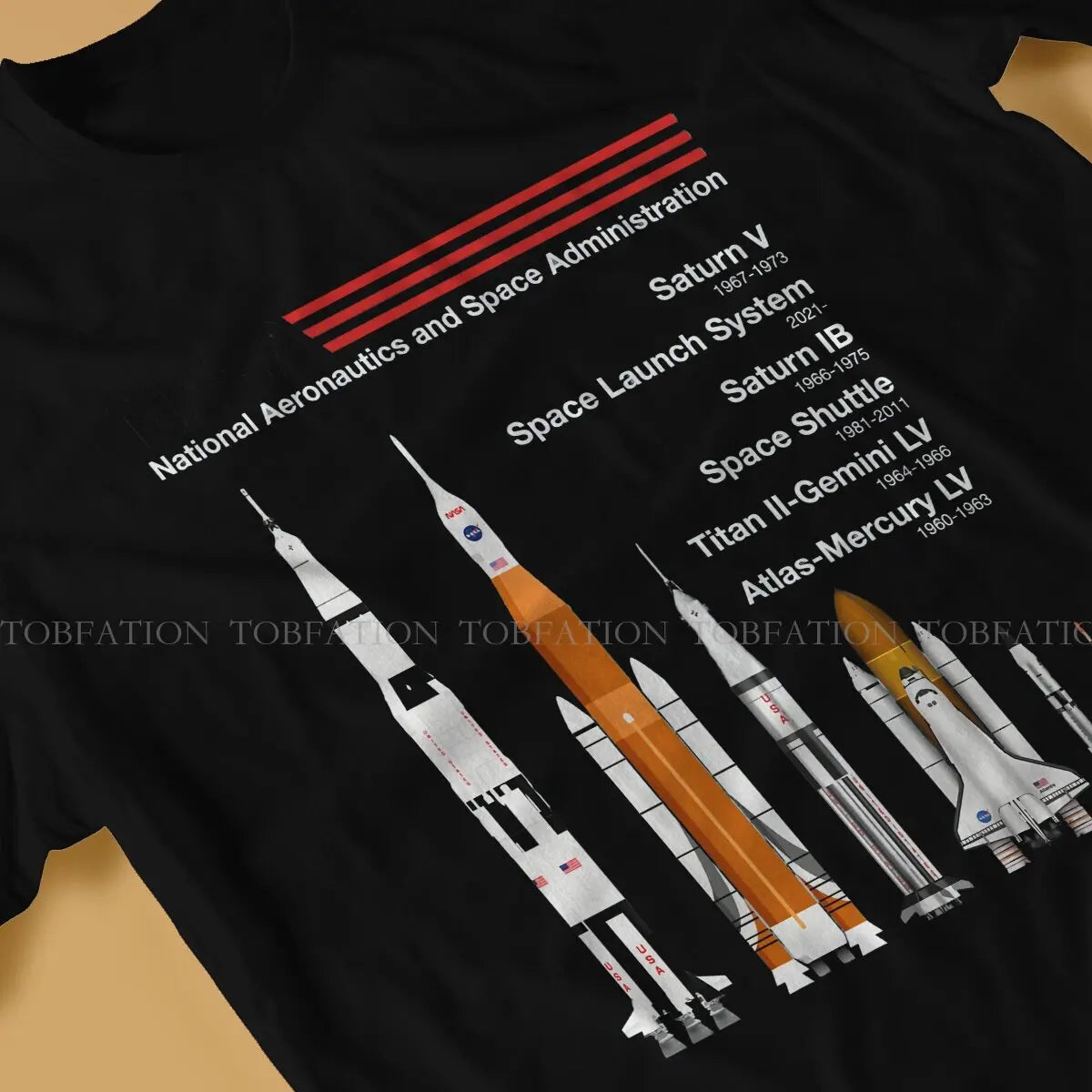 SpaceX Raptor Saturn VSLS Saturn IB space shuttle graphic T-shirt for men, vintage goth summer cotton top with space-themed design.