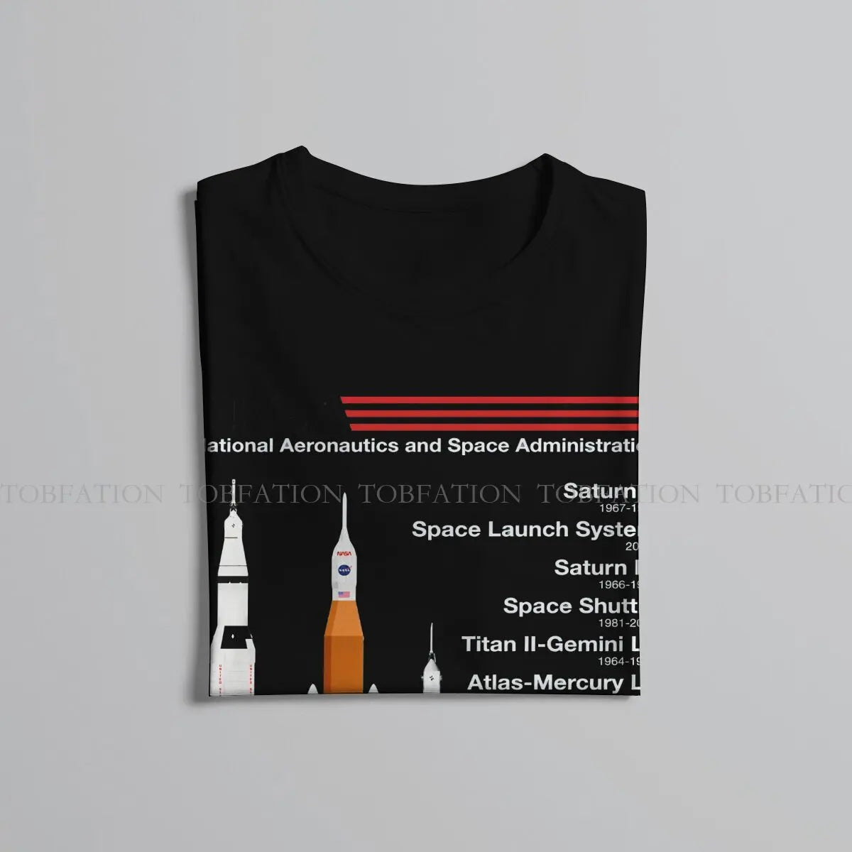 SpaceX Raptor Saturn VSLS Saturn IB space shuttle graphic T-shirt for men, vintage goth summer cotton top with space-themed design.