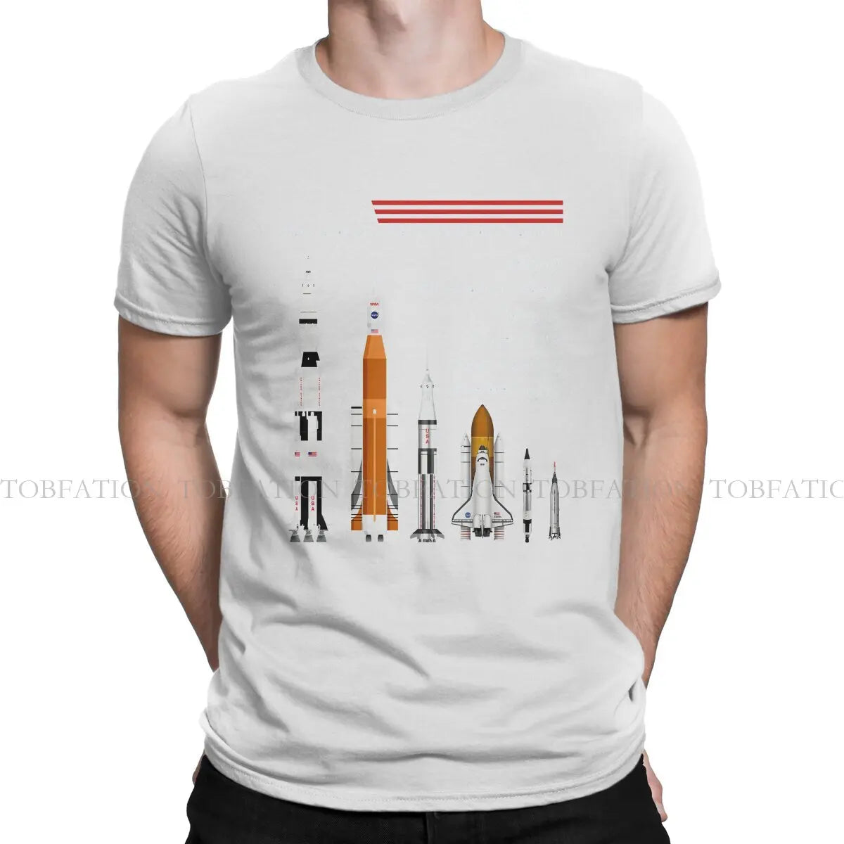 SpaceX Raptor Saturn VSLS Saturn IB space shuttle graphic T-shirt for men, vintage goth style cotton summer top, harajuku fashion.
