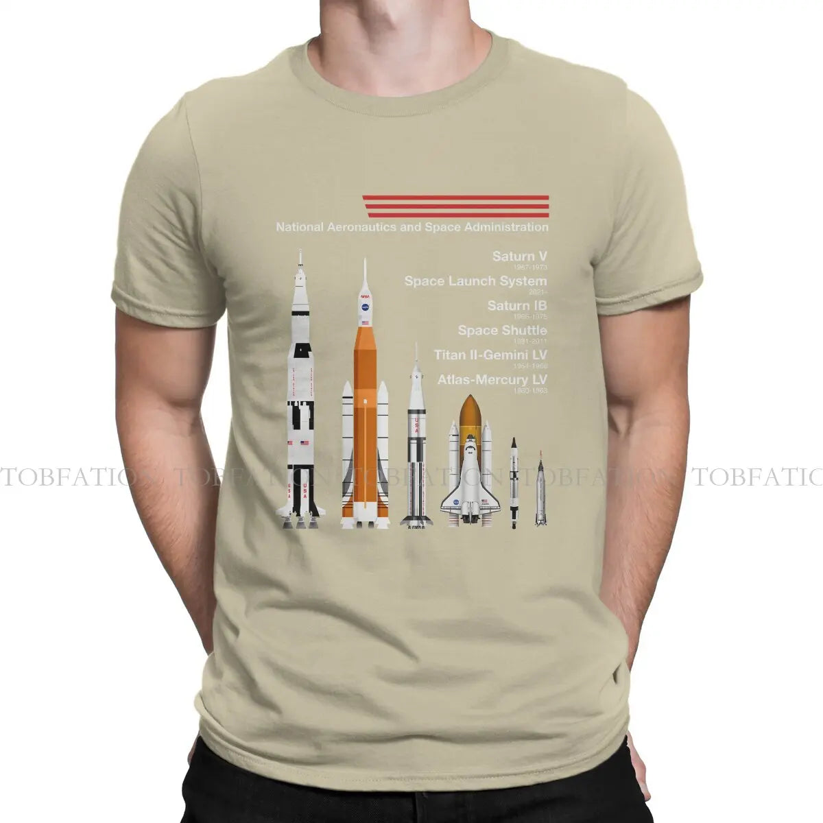 SpaceX Raptor Saturn VSLS Saturn IB space shuttle graphic T-shirt for men, vintage goth style, cotton summer top, Harajuku fashion
