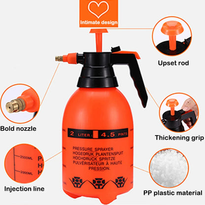 Red watering can for indoor plants with a spray nozzle, ideal for watering flowers, gardens, and houseplants.