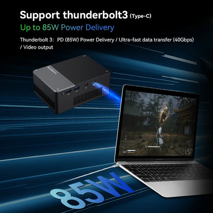 MOREFINE 2025 Mini PC GPU G1 with RTX 4090M graphics card, 16GB GDDR6, Thunderbolt 3, external GPU for high-performance computing.