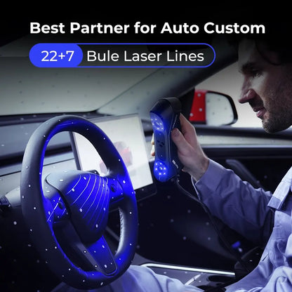 Creality Raptor Pro 3D Scanner with dual 22+7 blue laser lines, NIR, 0.02mm accuracy, anti-shake tracking, 24-bit color, 60FPS