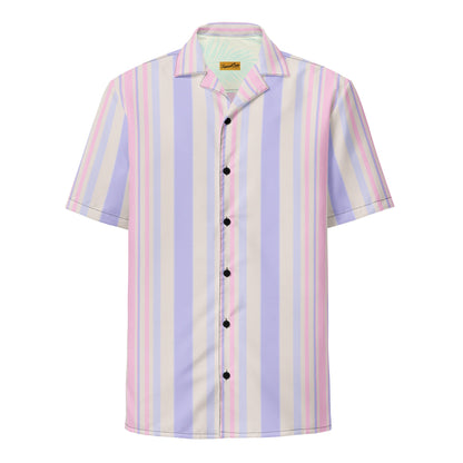 Sunset Serenade Performance Button Down Shirt by BACKUPMYFILESNOW.COM® from Brinks Island Collection, featuring vibrant sunset-inspired design.