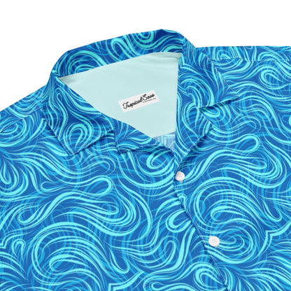 Hawaiian shirt with tropical island print from BACKUPMYFILESNOW®'s Tsunami Island Party collection, featuring vibrant summer design.