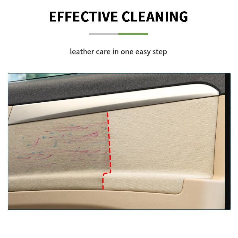 BackupMyFilesNow® Car Interior Cleaner agent for leather, fabric, and dash surfaces, water-free auto cleaning tool in a compact bottle.