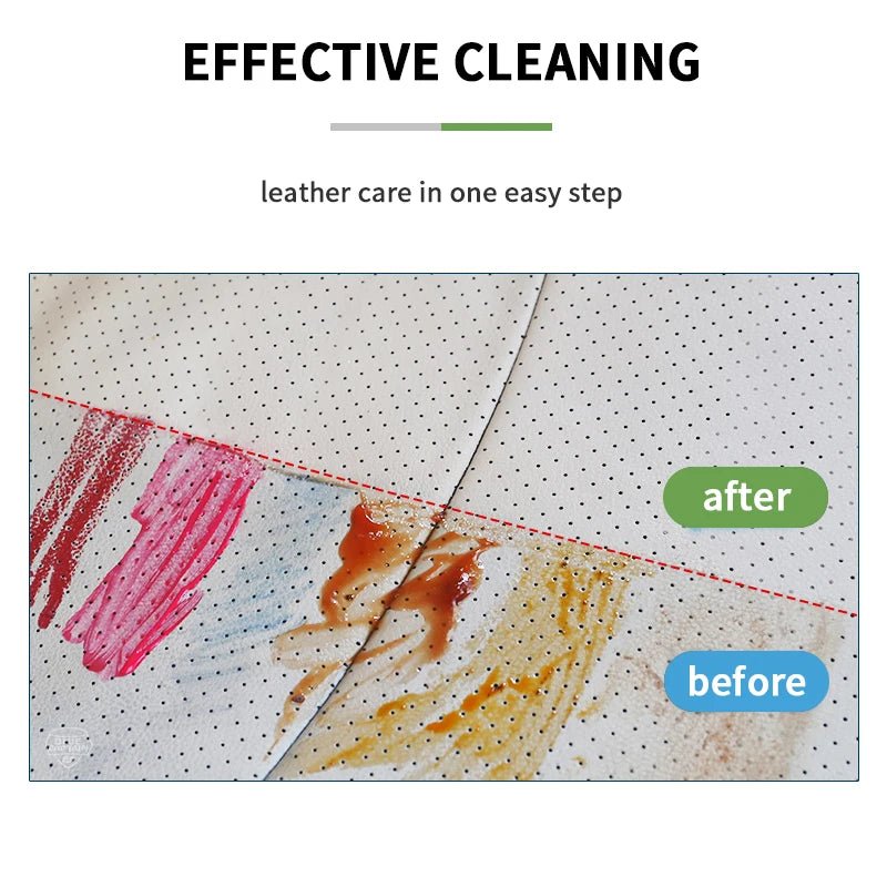 Car interior cleaner by BACKUPMYFILESNOW® for leather, fabric, and dashboard surfaces, featuring a water-free, multipurpose cleaning tool.