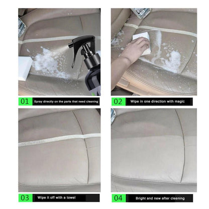 BackupMyFilesNow® Car Interior Cleaner spray for leather, fabric, and dashboard surfaces, with a water-free, multipurpose auto cleaning tool.