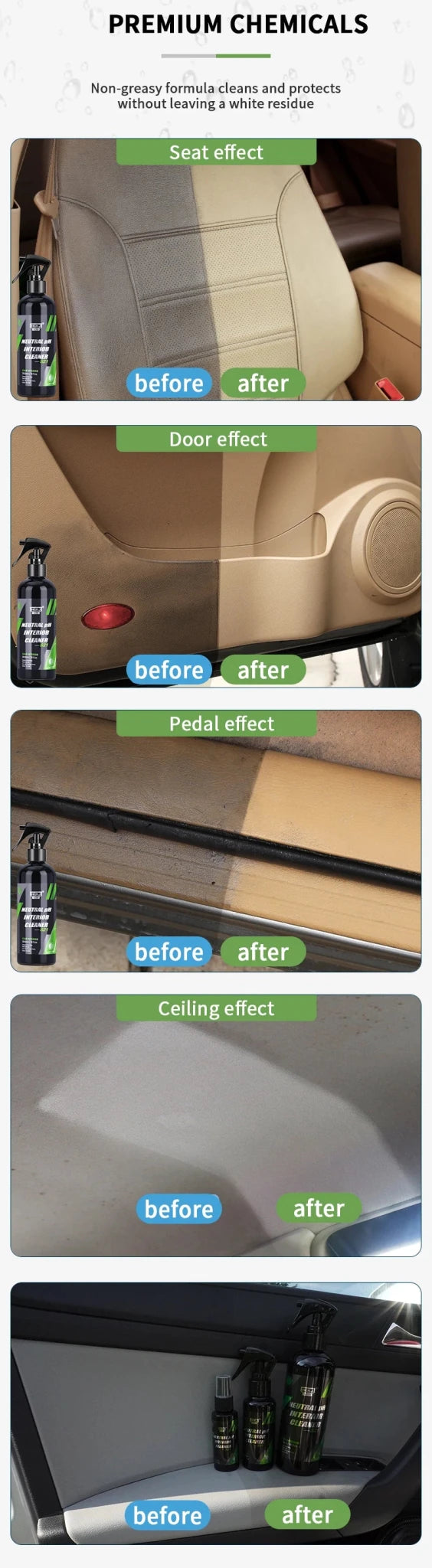 BACKUPMYFILESNOW.COM® Car interior cleaner spray bottle for leather, fabric, and dashboard cleaning, 50ml, multipurpose auto cleaning tool.