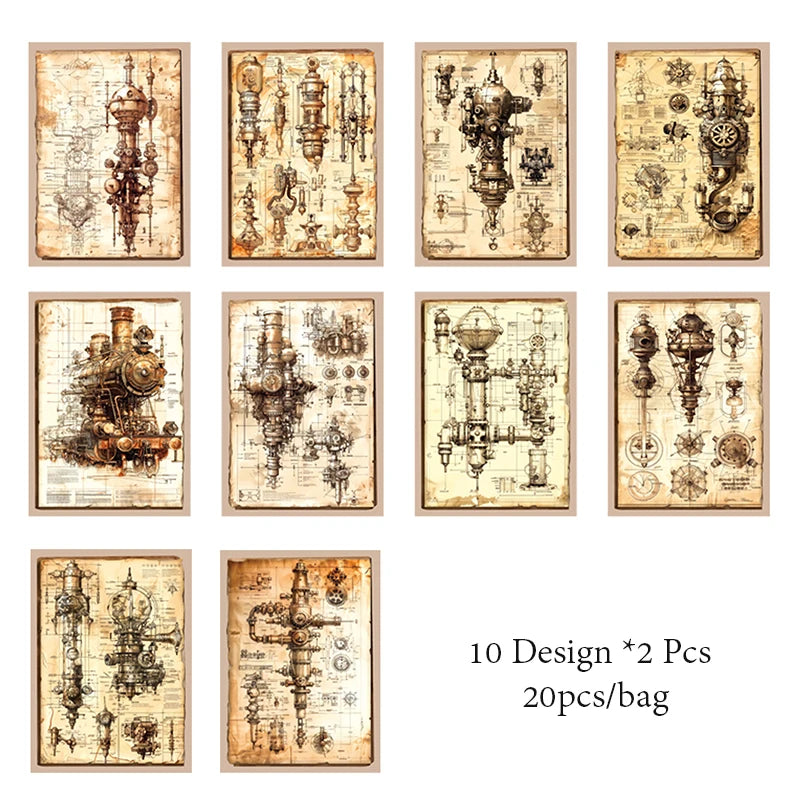 Mr. Paper 1 Style 20-pack of decorative craft paper for DIY notebooks, diaries, albums, and handbook decoration projects.