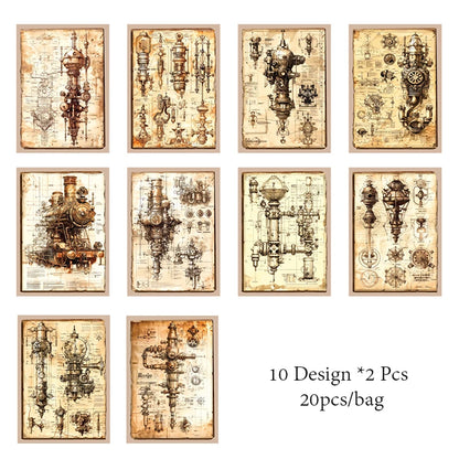 Mr. Paper 1 Style 20-pack of decorative craft paper for DIY notebooks, diaries, albums, and handbook decoration projects.