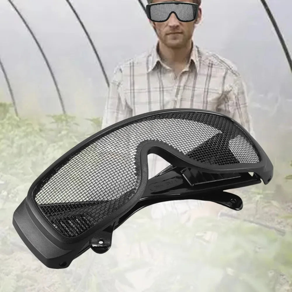 Impact-resistant steel wire metal mesh safety goggles by BACKUPMYFILESNOW.COM® with breathable design for men and women.