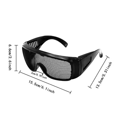 Impact-resistant steel wire metal mesh safety goggles by BACKUPMYFILESNOW.COM®, breathable protective glasses for men and women.